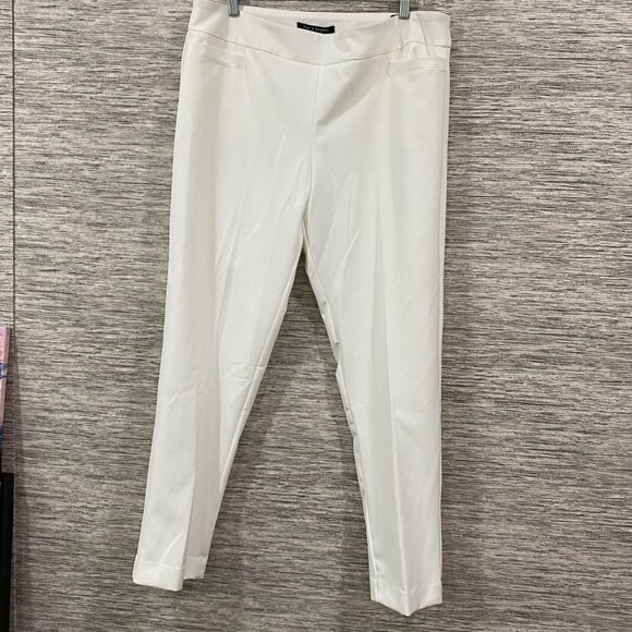 Zac & Rachel Womens White Slim Fit Pants Size 16 Polyester & Spandex Blend NWT - Picture 1 of 8
